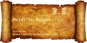 Meláth Bolda névjegykártya